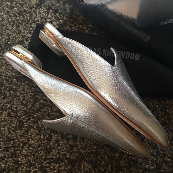 NIB NICHOLAS KIRKWOOD Beya Mules Loafer Silver 39 - Picture 2 of 8